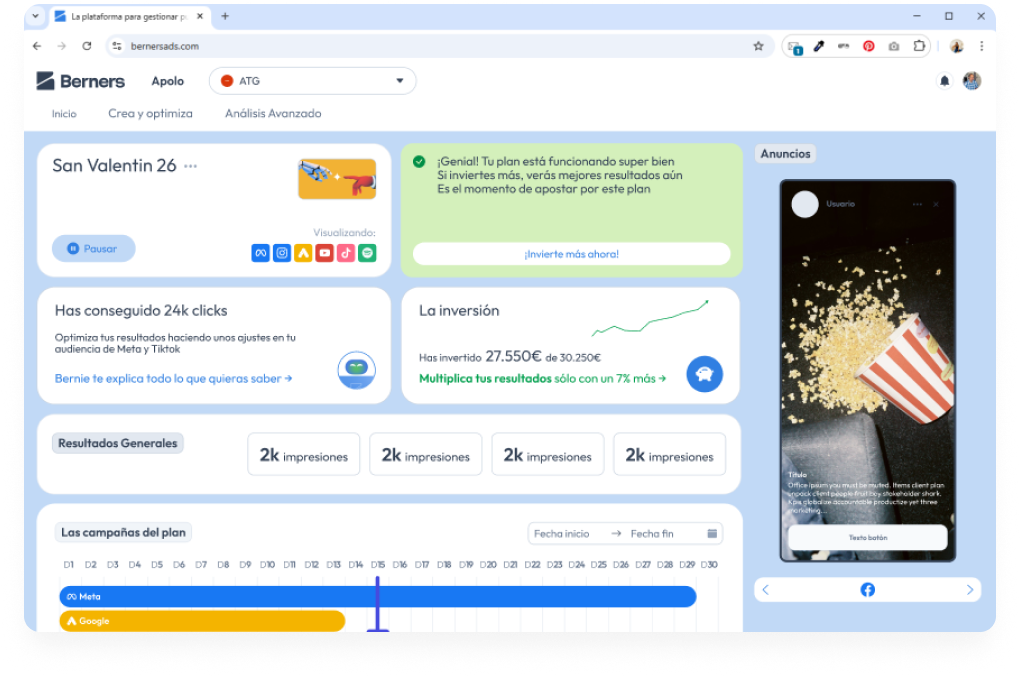 Hacemos el seguimiento de las campañas, por ti, automáticamente.